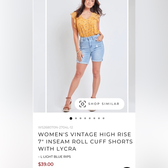 Shorts, Junior, 4,( 26” waist)NWT, Distressed Denim, stretch, Vintage style - Picture 7 of 7